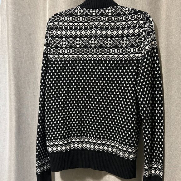 TOMMY HILFIGER Nordic Knit Fair Isle Zip Jacket - Cotton Wool Blend - Men S Wm M - Picture 3 of 8